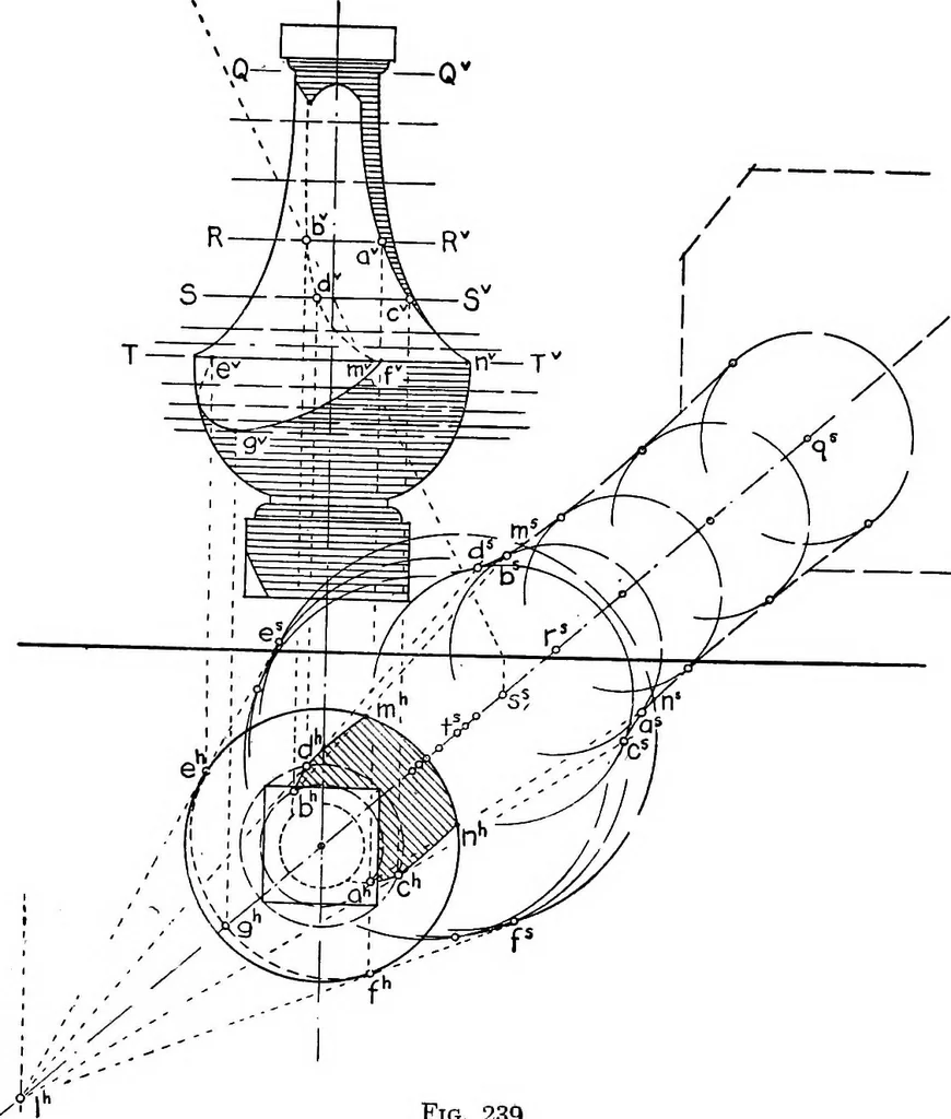 An illustration from Descriptive geometry, 1921, leaf 273