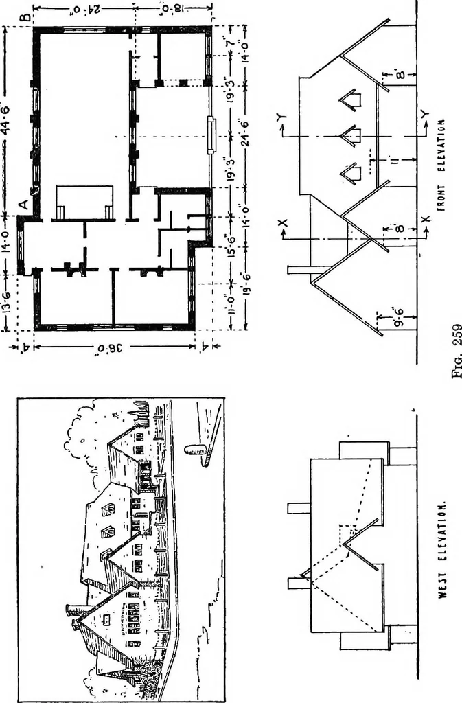 An illustration from Descriptive geometry, 1921, leaf 313