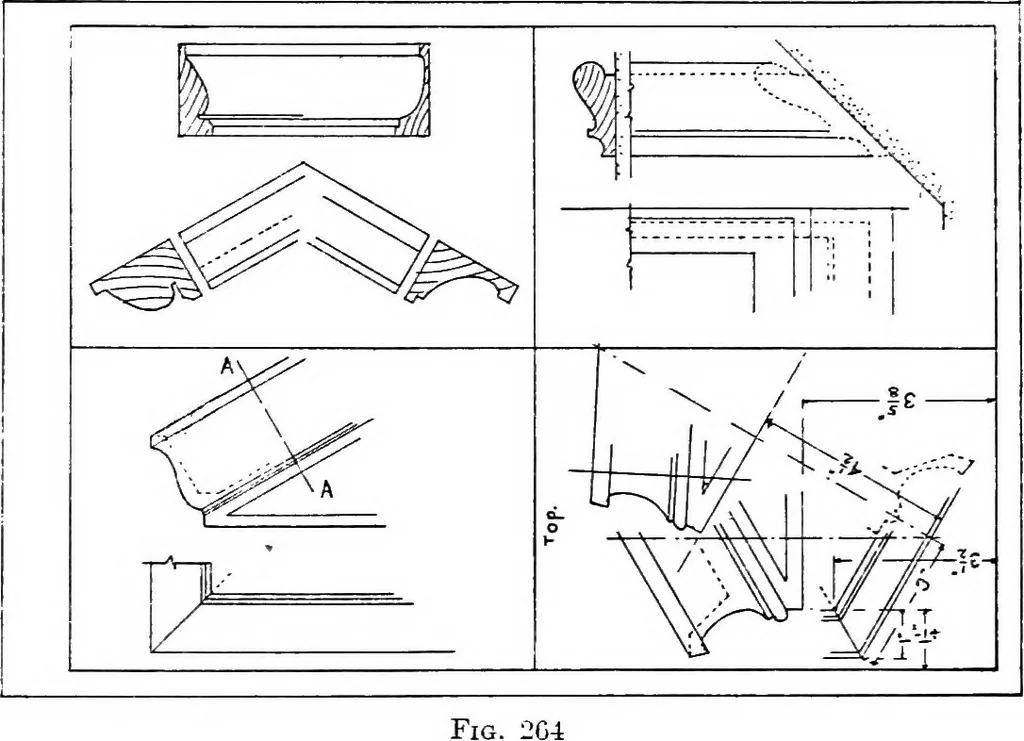 An illustration from Descriptive geometry, 1921, leaf 318