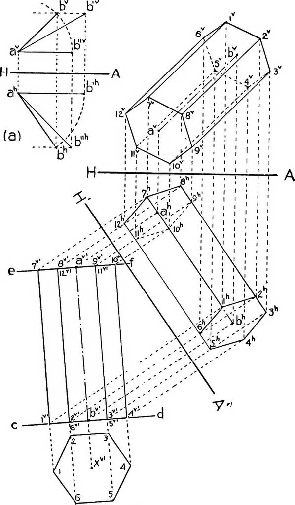 An illustration from Descriptive geometry, 1921, leaf 79