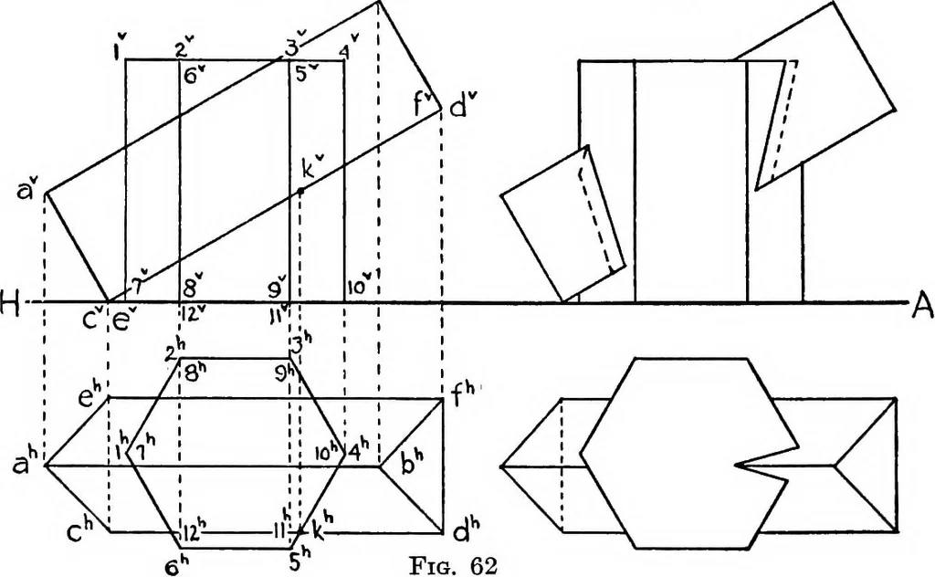 An illustration from Descriptive geometry, 1921, leaf 81