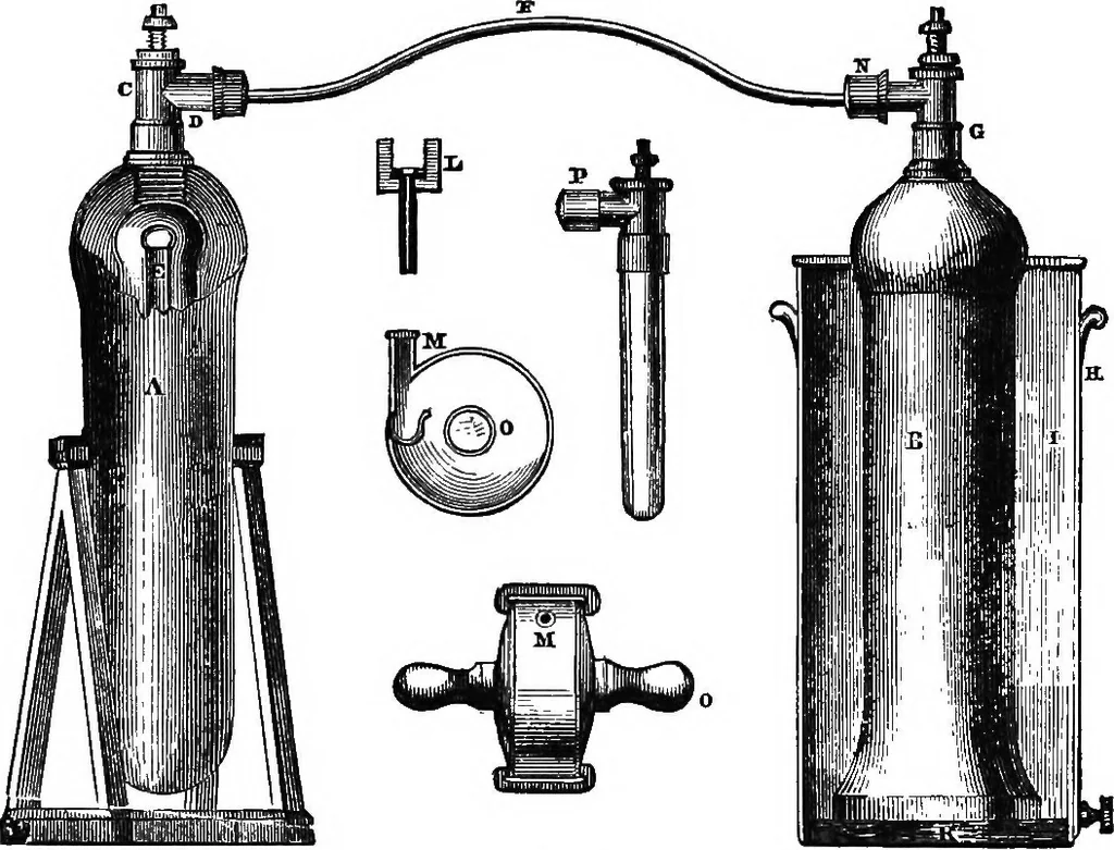 An illustration from Elements of chemical physics, 1860, leaf 621