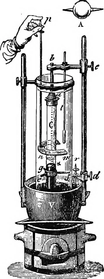 An illustration from Elements of chemical physics, 1860, leaf 704