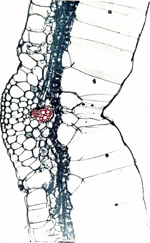 An illustration from Methods in microscopial research; vegetable histology, 1905, leaf 154