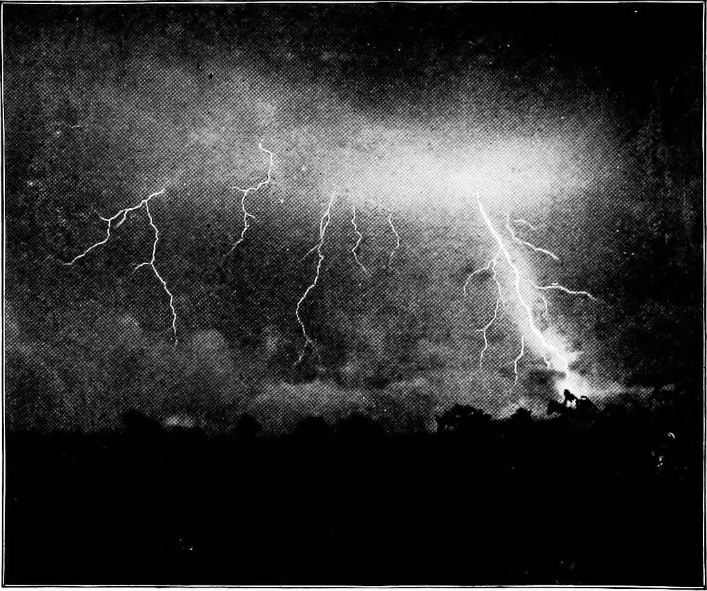 An illustration from Flame, electricity and the camera; man's progress from the first kindling of fire to the wireless telegraph and the photography of color, 1900, leaf 438