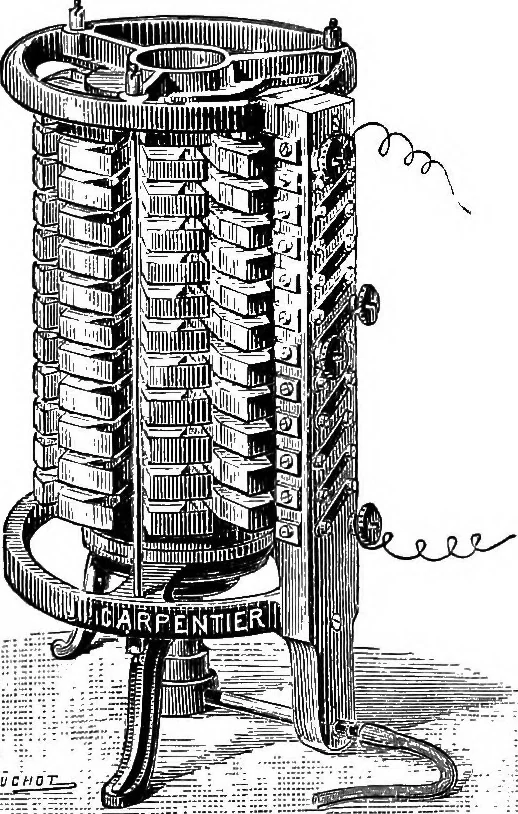 An illustration from Elementary treatise on electricity and magnetism, 1903, leaf 222