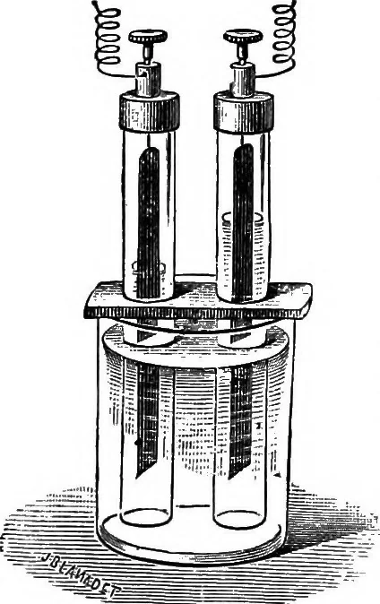 An illustration from Elementary treatise on electricity and magnetism, 1903, leaf 251