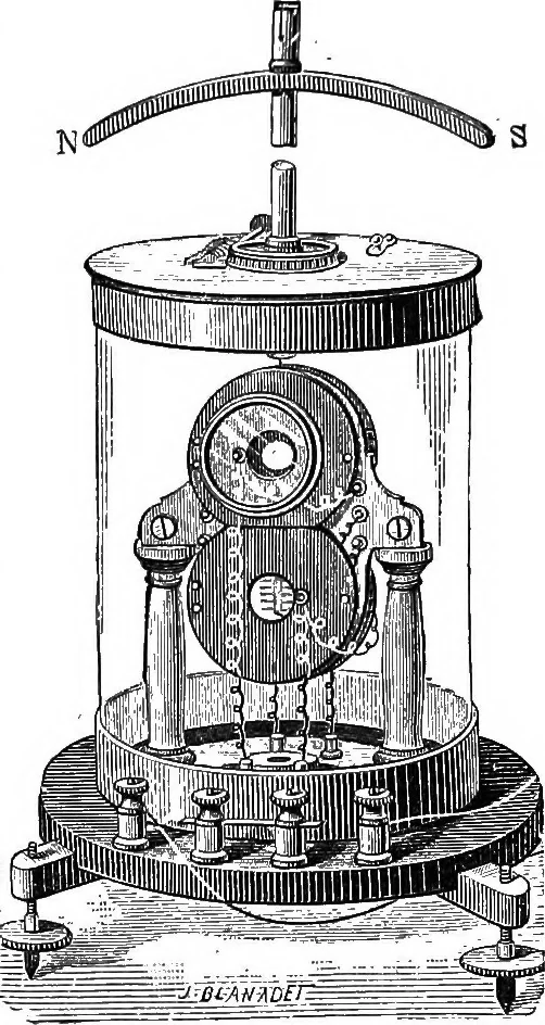 An illustration from Elementary treatise on electricity and magnetism, 1903, leaf 468
