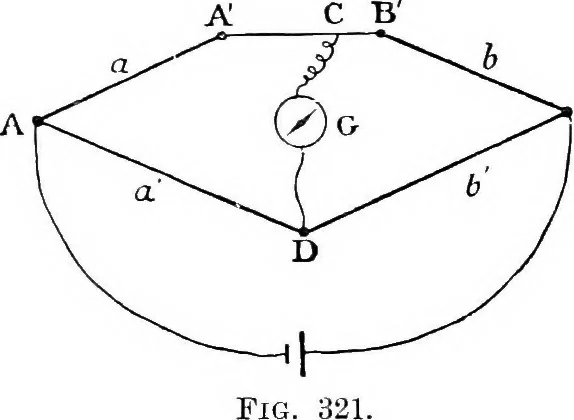 An illustration from Elementary treatise on electricity and magnetism, 1903, leaf 479