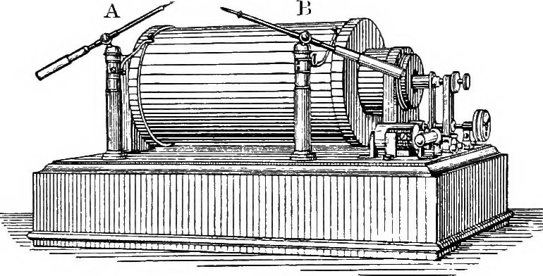 An illustration from Elementary treatise on electricity and magnetism, 1903, leaf 535