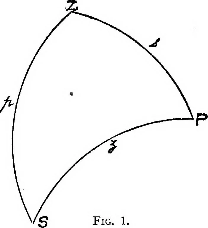 An illustration from Handy methods of geodetic astronomy for land surveyors, 1921, leaf 10