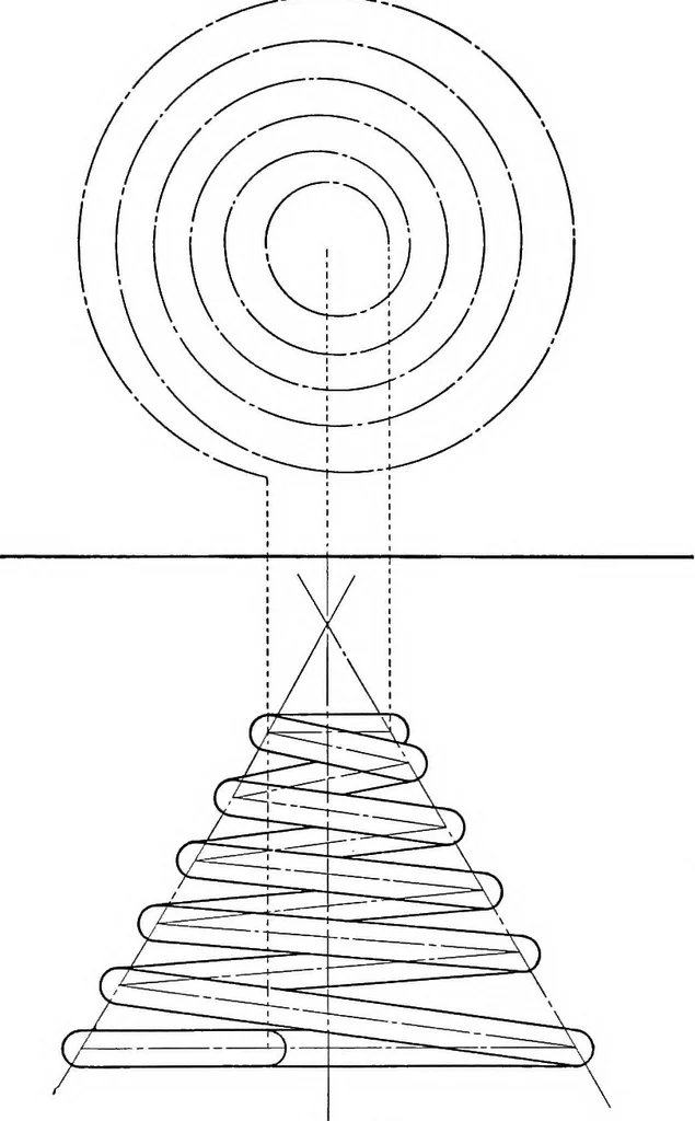 An illustration from The essentials of descriptive geometry, 1915, leaf 172