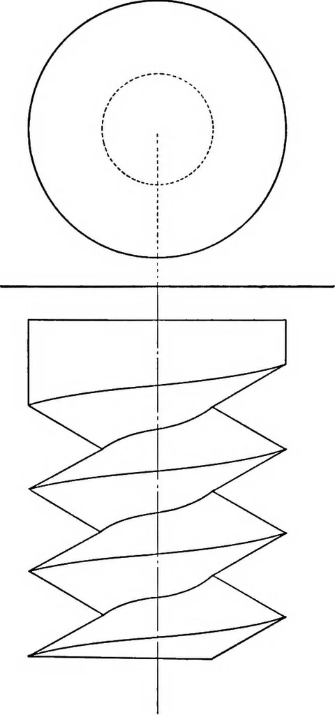 An illustration from The essentials of descriptive geometry, 1915, leaf 176
