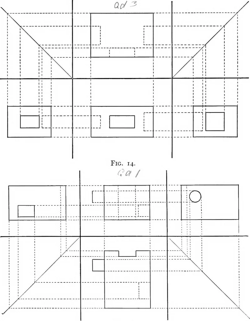 An illustration from The essentials of descriptive geometry, 1915, leaf 27