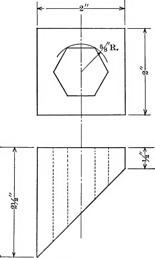 An illustration from The essentials of descriptive geometry, 1915, leaf 28