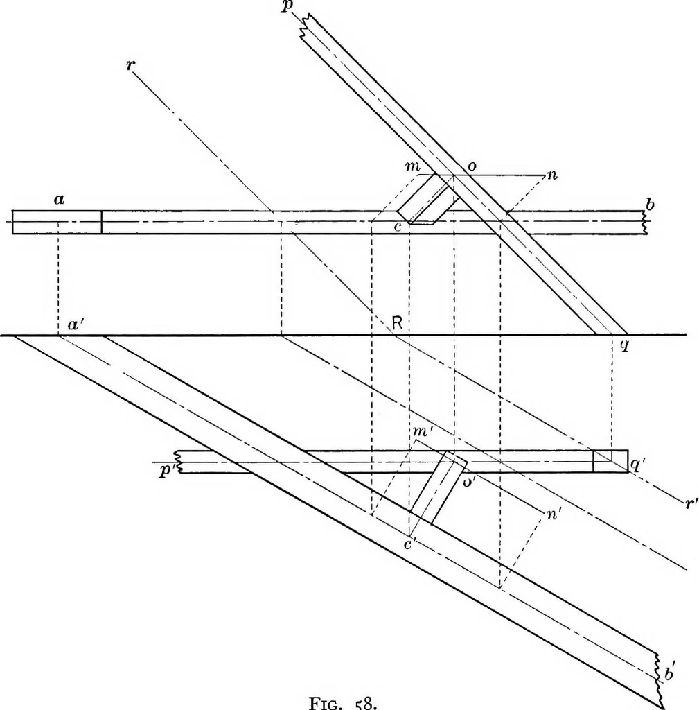 An illustration from The essentials of descriptive geometry, 1915, leaf 84