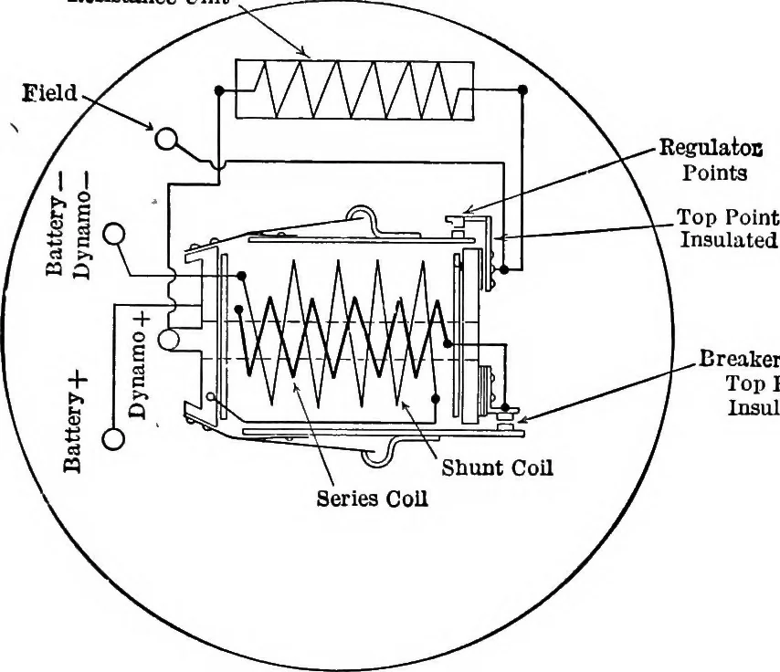 An illustration from Classroom lecture notes, automotive starting, lighting and ignition, with diagrams, 1918, leaf 130
