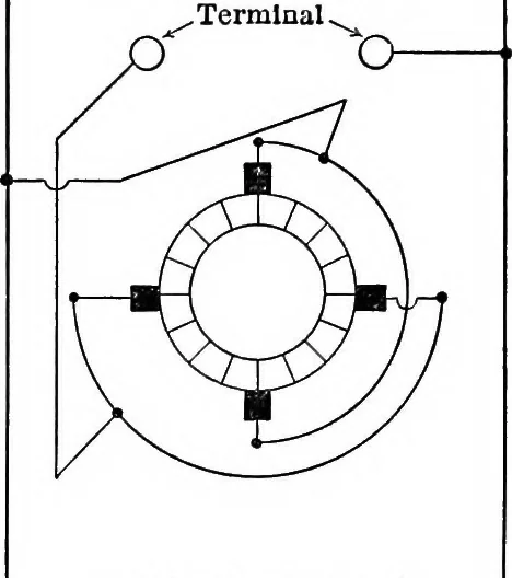 An illustration from Classroom lecture notes, automotive starting, lighting and ignition, with diagrams, 1918, leaf 135