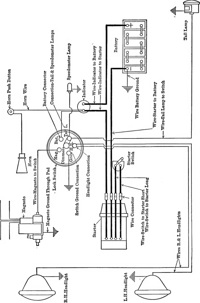 An illustration from Classroom lecture notes, automotive starting, lighting and ignition, with diagrams, 1918, leaf 165