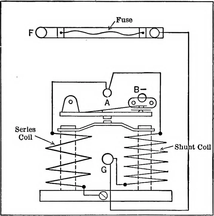 An illustration from Classroom lecture notes, automotive starting, lighting and ignition, with diagrams, 1918, leaf 184