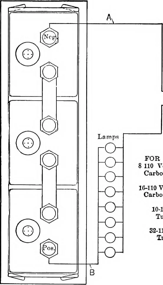 An illustration from Classroom lecture notes, automotive starting, lighting and ignition, with diagrams, 1918, leaf 211