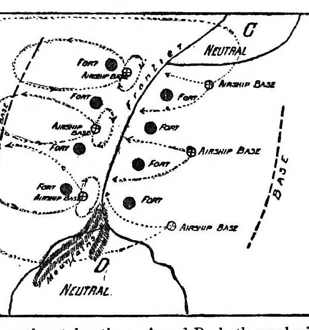 An illustration from Airships in peace & war, being the second edition of Aerial warfare;, 1910, leaf 272
