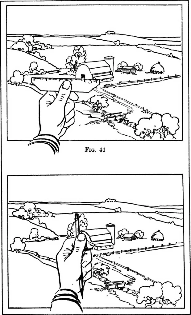 An illustration from Military sketching and map reading, 1917, leaf 113