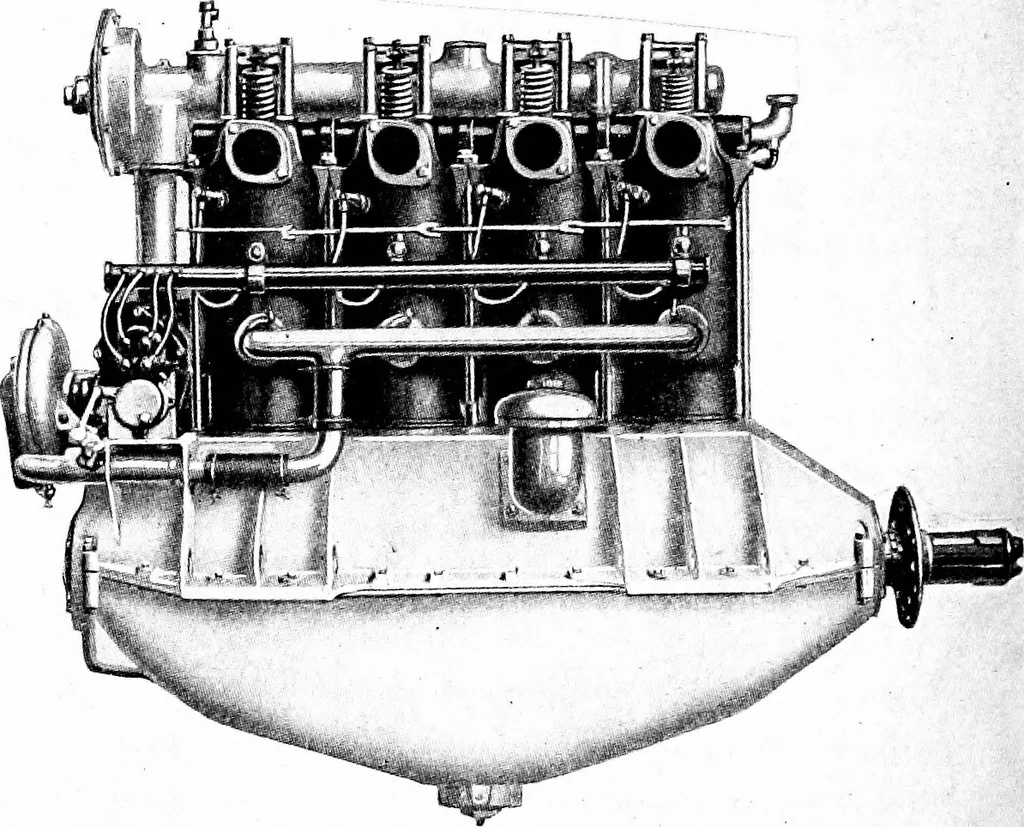 An illustration from Aviation engines, design - construction - operation and repair; a complete, practical treatise outlining clearly the elements of internal combustion engineering with special reference to the design, construction, operation and repair of airplane power plants; also the auxiliary engine systems, such as lubrication, carburetion, ignition and cooling. It includes complete instructions for engine repairing and systematic location of troubles, tool equipment and use of tools, also outlines the latest mechanical processes, 1917, leaf 101