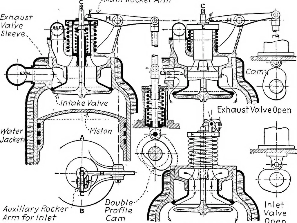 An illustration from Aviation engines, design - construction - operation and repair; a complete, practical treatise outlining clearly the elements of internal combustion engineering with special reference to the design, construction, operation and repair of airplane power plants; also the auxiliary engine systems, such as lubrication, carburetion, ignition and cooling. It includes complete instructions for engine repairing and systematic location of troubles, tool equipment and use of tools, also outlines the latest mechanical processes, 1917, leaf 256