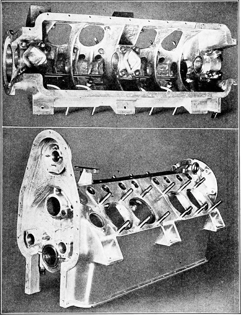 An illustration from Aviation engines, design - construction - operation and repair; a complete, practical treatise outlining clearly the elements of internal combustion engineering with special reference to the design, construction, operation and repair of airplane power plants; also the auxiliary engine systems, such as lubrication, carburetion, ignition and cooling. It includes complete instructions for engine repairing and systematic location of troubles, tool equipment and use of tools, also outlines the latest mechanical processes, 1917, leaf 322