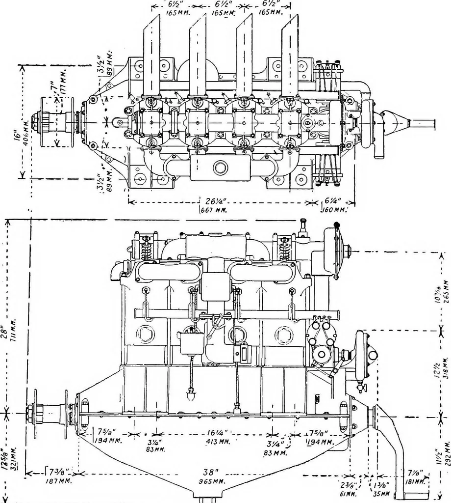 An illustration from Aviation engines, design - construction - operation and repair; a complete, practical treatise outlining clearly the elements of internal combustion engineering with special reference to the design, construction, operation and repair of airplane power plants; also the auxiliary engine systems, such as lubrication, carburetion, ignition and cooling. It includes complete instructions for engine repairing and systematic location of troubles, tool equipment and use of tools, also outlines the latest mechanical processes, 1917, leaf 333