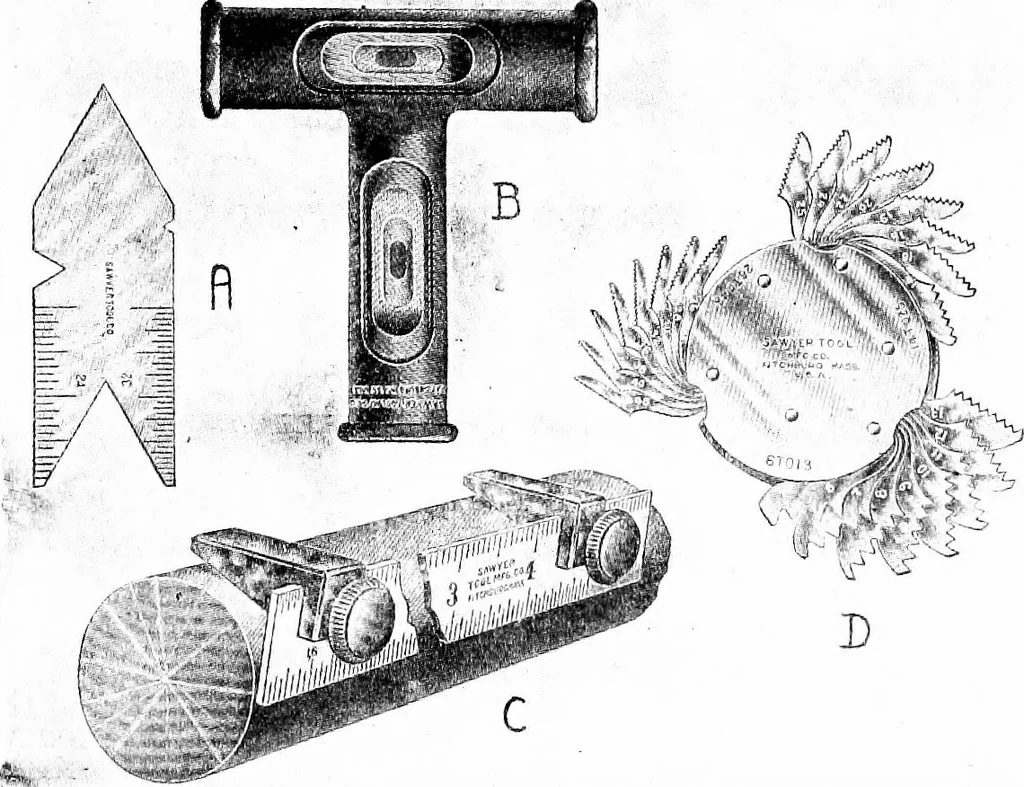 An illustration from Aviation engines, design - construction - operation and repair; a complete, practical treatise outlining clearly the elements of internal combustion engineering with special reference to the design, construction, operation and repair of airplane power plants; also the auxiliary engine systems, such as lubrication, carburetion, ignition and cooling. It includes complete instructions for engine repairing and systematic location of troubles, tool equipment and use of tools, also outlines the latest mechanical processes, 1917, leaf 404