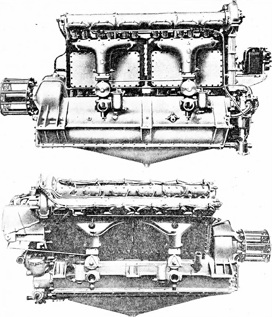 An illustration from Aviation engines, design - construction - operation and repair; a complete, practical treatise outlining clearly the elements of internal combustion engineering with special reference to the design, construction, operation and repair of airplane power plants; also the auxiliary engine systems, such as lubrication, carburetion, ignition and cooling. It includes complete instructions for engine repairing and systematic location of troubles, tool equipment and use of tools, also outlines the latest mechanical processes, 1917, leaf 560