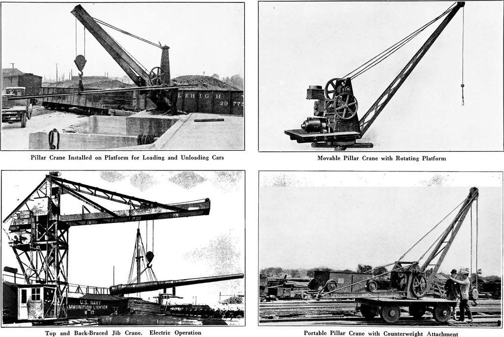 An illustration from Material handling cyclopedia; a reference book covering definitions, descriptions, illustrations and methods of use of material handling machines employed in industry, 1921, leaf 181