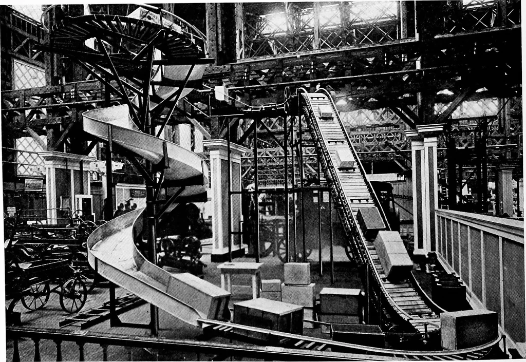 An illustration from Material handling cyclopedia; a reference book covering definitions, descriptions, illustrations and methods of use of material handling machines employed in industry, 1921, leaf 337