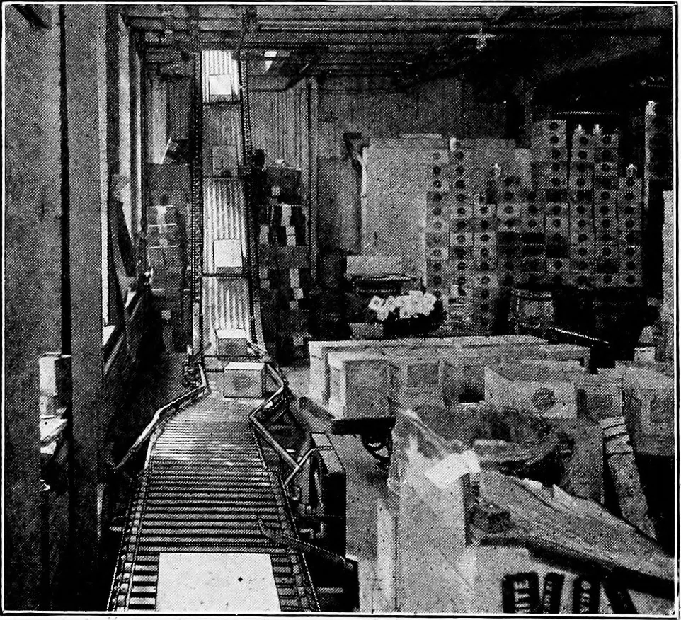 An illustration from Material handling cyclopedia; a reference book covering definitions, descriptions, illustrations and methods of use of material handling machines employed in industry, 1921, leaf 354