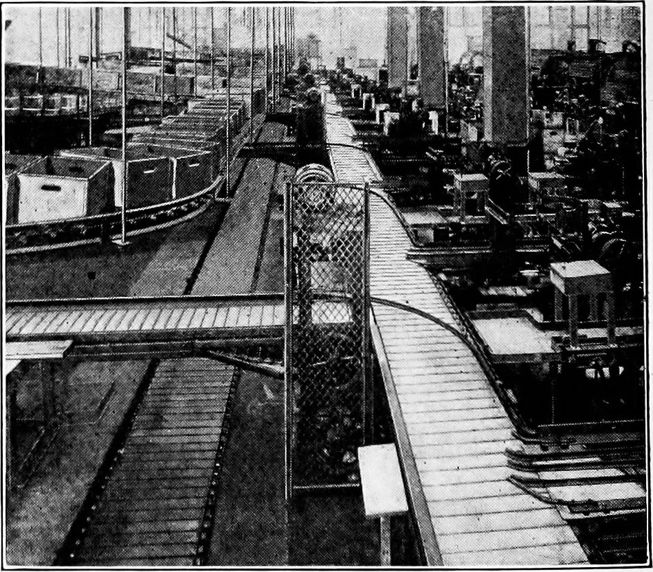 An illustration from Material handling cyclopedia; a reference book covering definitions, descriptions, illustrations and methods of use of material handling machines employed in industry, 1921, leaf 373