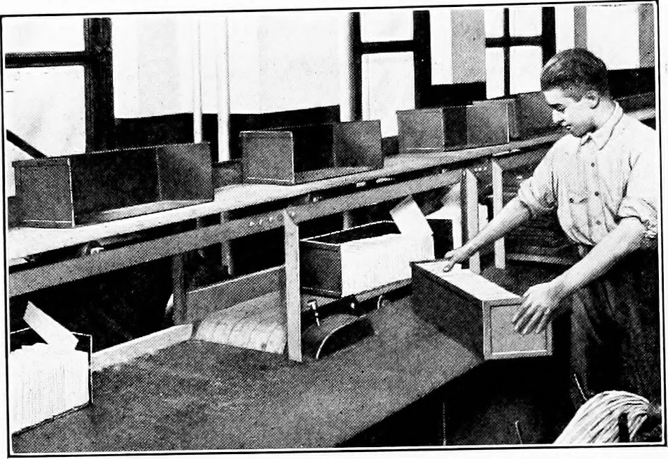 An illustration from Material handling cyclopedia; a reference book covering definitions, descriptions, illustrations and methods of use of material handling machines employed in industry, 1921, leaf 383