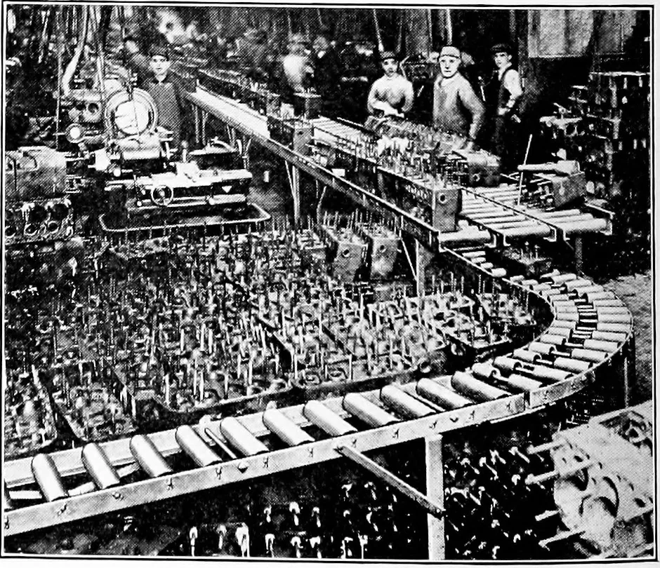 An illustration from Material handling cyclopedia; a reference book covering definitions, descriptions, illustrations and methods of use of material handling machines employed in industry, 1921, leaf 387