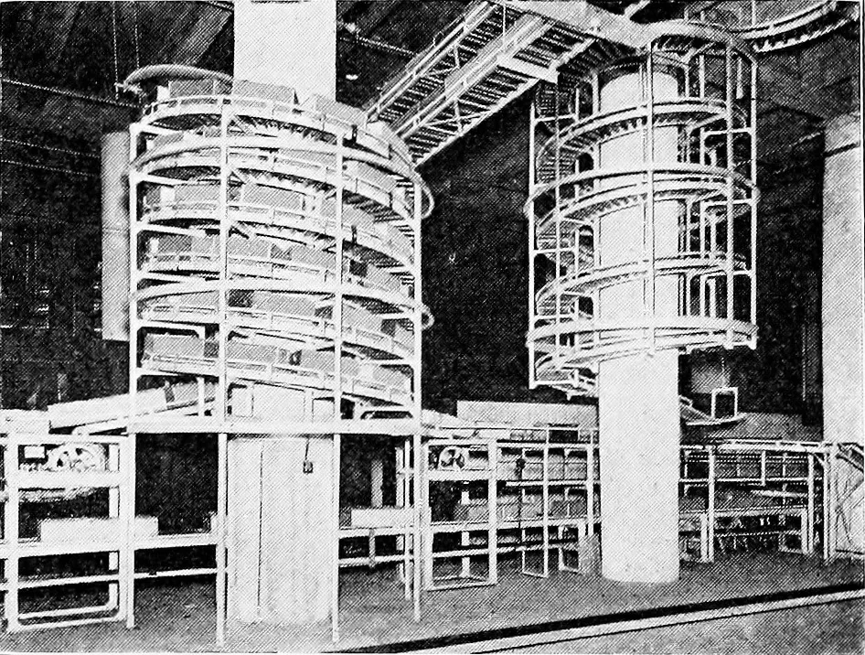 An illustration from Material handling cyclopedia; a reference book covering definitions, descriptions, illustrations and methods of use of material handling machines employed in industry, 1921, leaf 396