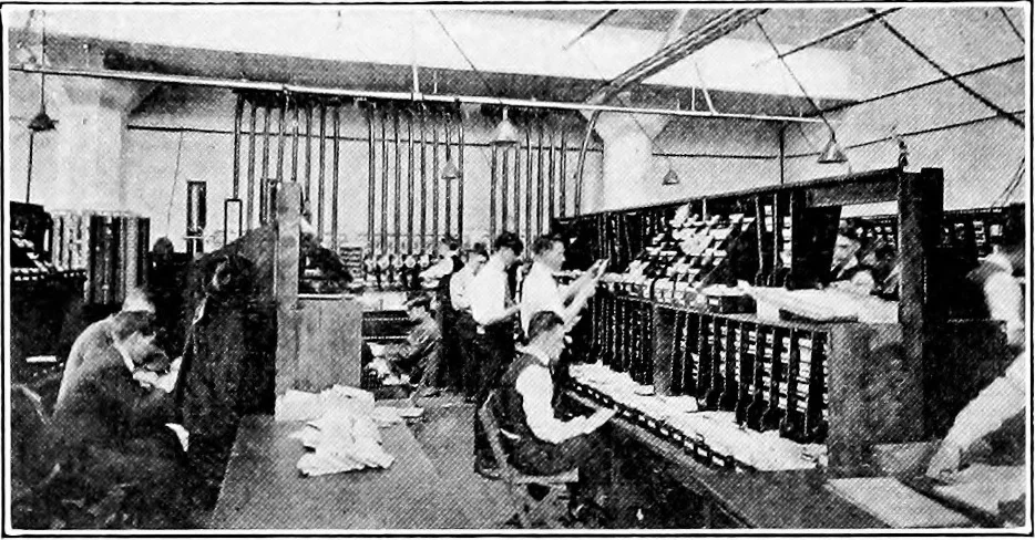An illustration from Material handling cyclopedia; a reference book covering definitions, descriptions, illustrations and methods of use of material handling machines employed in industry, 1921, leaf 413