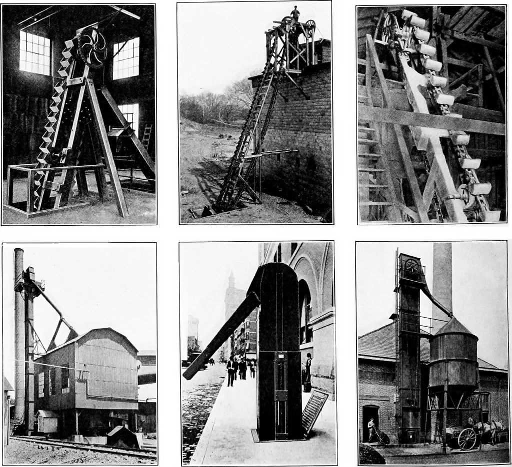 An illustration from Material handling cyclopedia; a reference book covering definitions, descriptions, illustrations and methods of use of material handling machines employed in industry, 1921, leaf 417