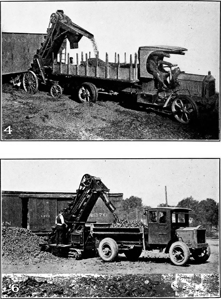 An illustration from Material handling cyclopedia; a reference book covering definitions, descriptions, illustrations and methods of use of material handling machines employed in industry, 1921, leaf 443