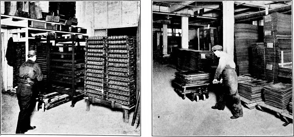An illustration from Material handling cyclopedia; a reference book covering definitions, descriptions, illustrations and methods of use of material handling machines employed in industry, 1921, leaf 529