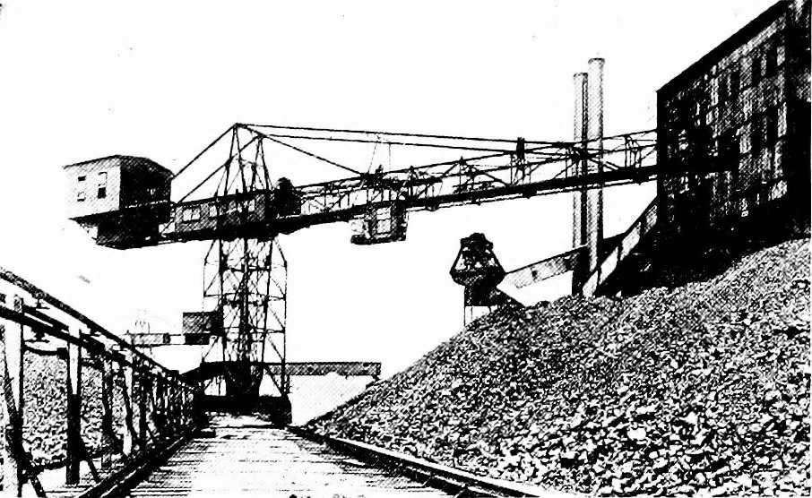 An illustration from Material handling cyclopedia; a reference book covering definitions, descriptions, illustrations and methods of use of material handling machines employed in industry, 1921, leaf 714