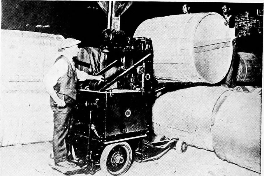 An illustration from Material handling cyclopedia; a reference book covering definitions, descriptions, illustrations and methods of use of material handling machines employed in industry, 1921, leaf 717