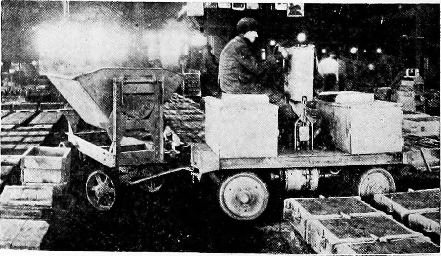 An illustration from Material handling cyclopedia; a reference book covering definitions, descriptions, illustrations and methods of use of material handling machines employed in industry, 1921, leaf 717