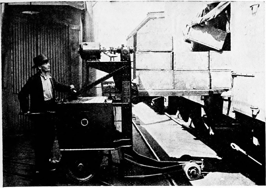 An illustration from Material handling cyclopedia; a reference book covering definitions, descriptions, illustrations and methods of use of material handling machines employed in industry, 1921, leaf 734