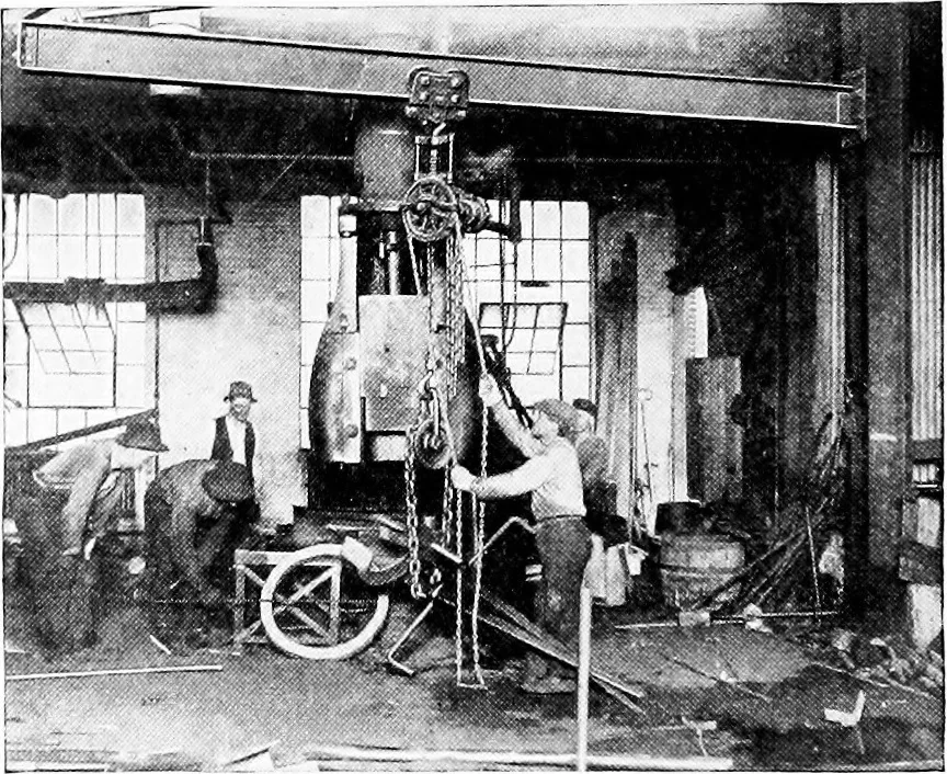 An illustration from Material handling cyclopedia; a reference book covering definitions, descriptions, illustrations and methods of use of material handling machines employed in industry, 1921, leaf 785