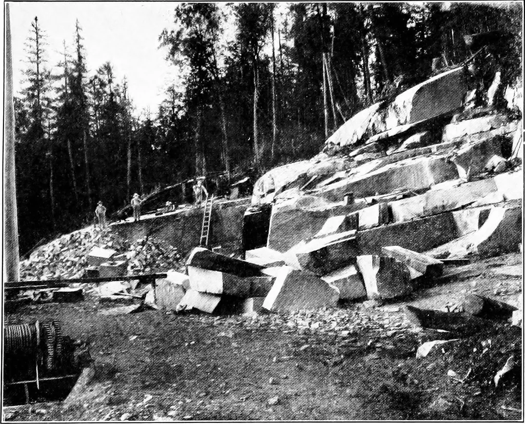 An illustration from Report on the building and ornamental stones of Canada, 1912, leaf 208